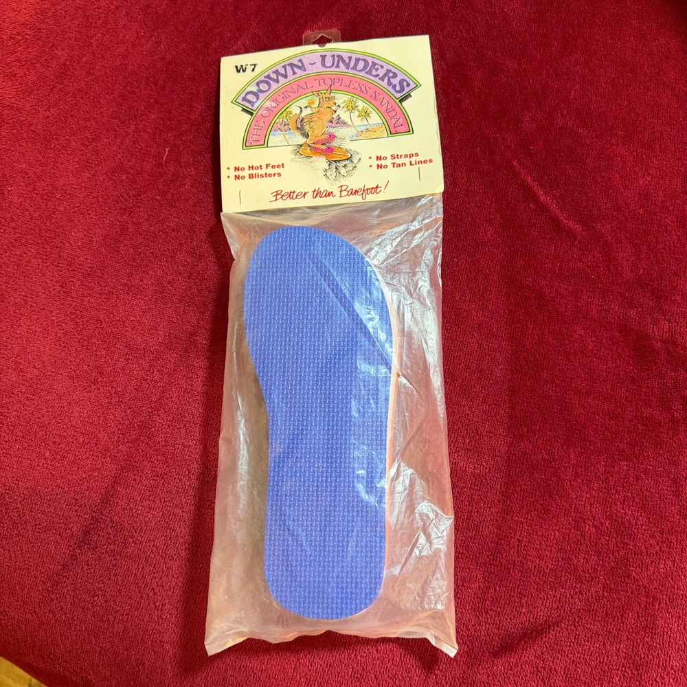 Down Unders The Original Topless Sandal Blue Strapless Adhesive Flip Flop W7 NEW
